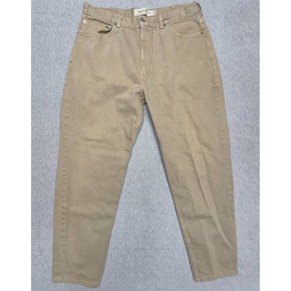 Vintage Levi's 550 Relaxed Fit Jeans Mens 36x30 Khaki Tan Denim Casual Pants